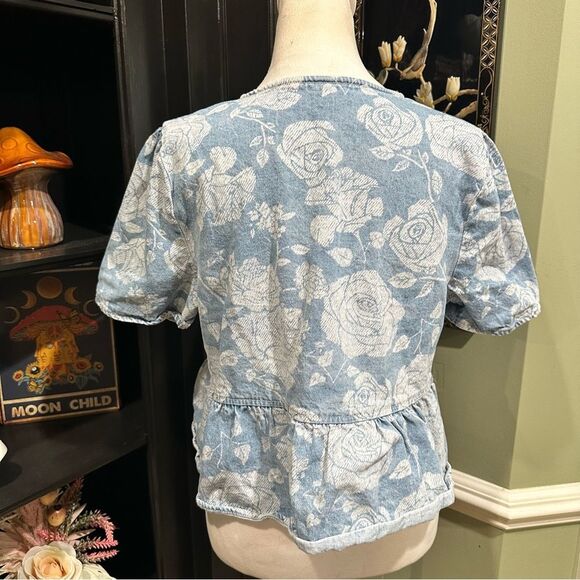 ONLY x ASOS Blue Floral Denim Set – Medium Top & Large Shorts - Picture 5 of 14